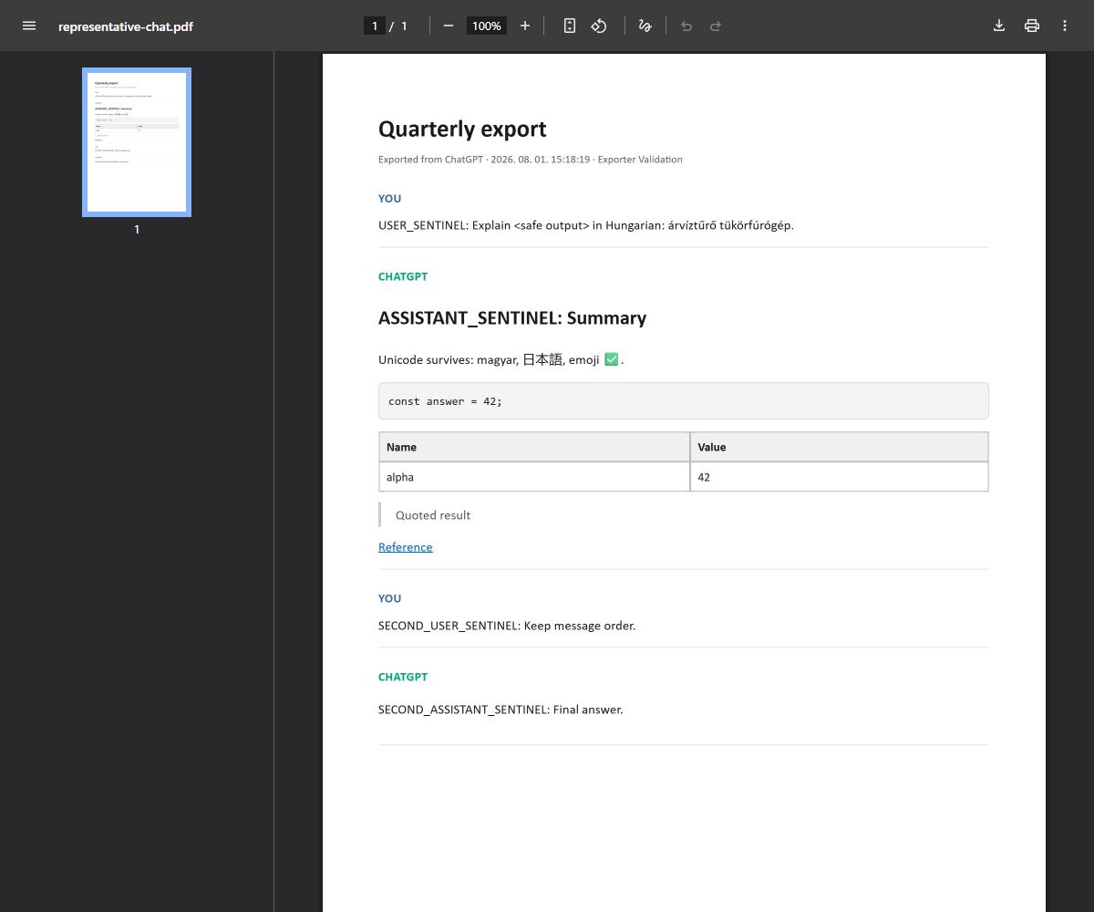 Generated searchable PDF opened in Chrome PDF viewer